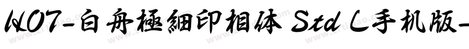 HOT-白舟極細印相体 Std L手机版字体转换